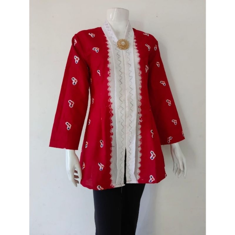 Blus Kutubaru Jumputan 2Tone Kebaya Kutubaru Etnic Kebaya Wisuda Hijab Kebaya Modern Kebaya Jumputan