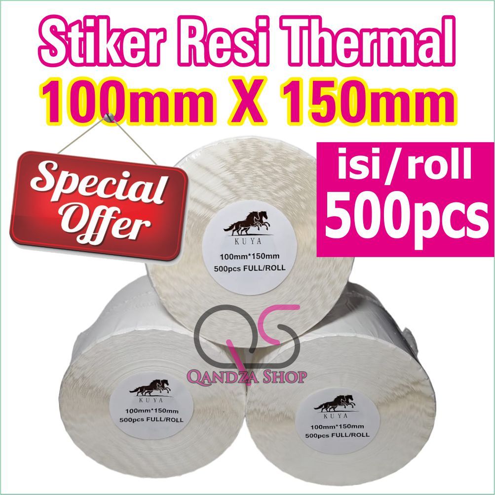

PROMO STIKER THERMAL, STIKER LABEL, STIKER RESI 100mm X 150mm X 500pcs/roll