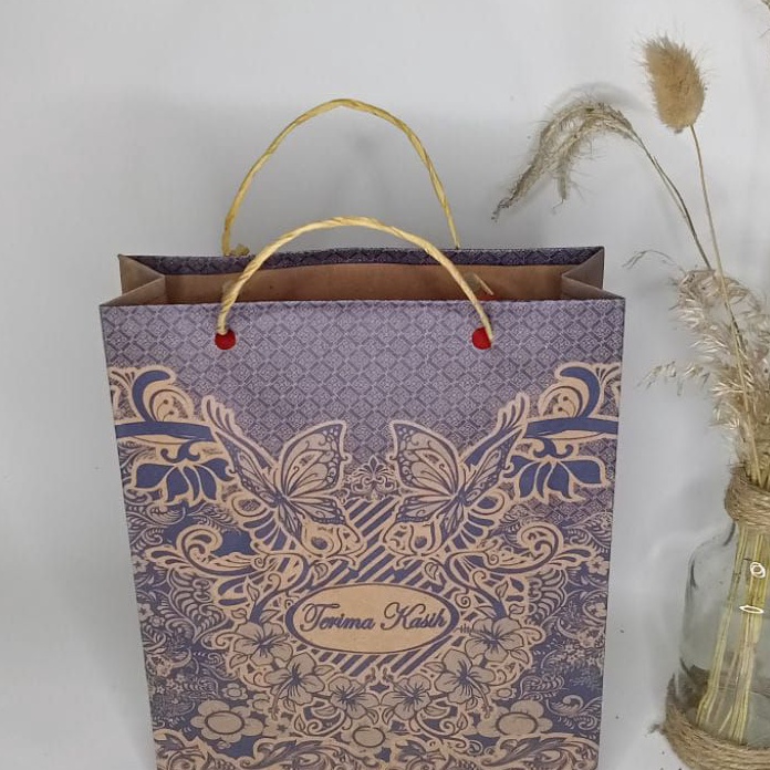

Terkini 1 tas paperbag batik coklat ukuran 21x17x55