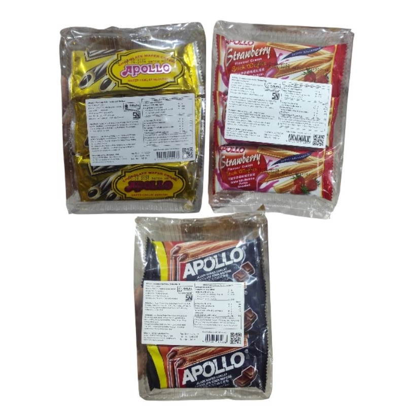 

Apollo stick wafer 11gr x 12pcs strawberry, cokelat, chocolate wafer cream import malaysia