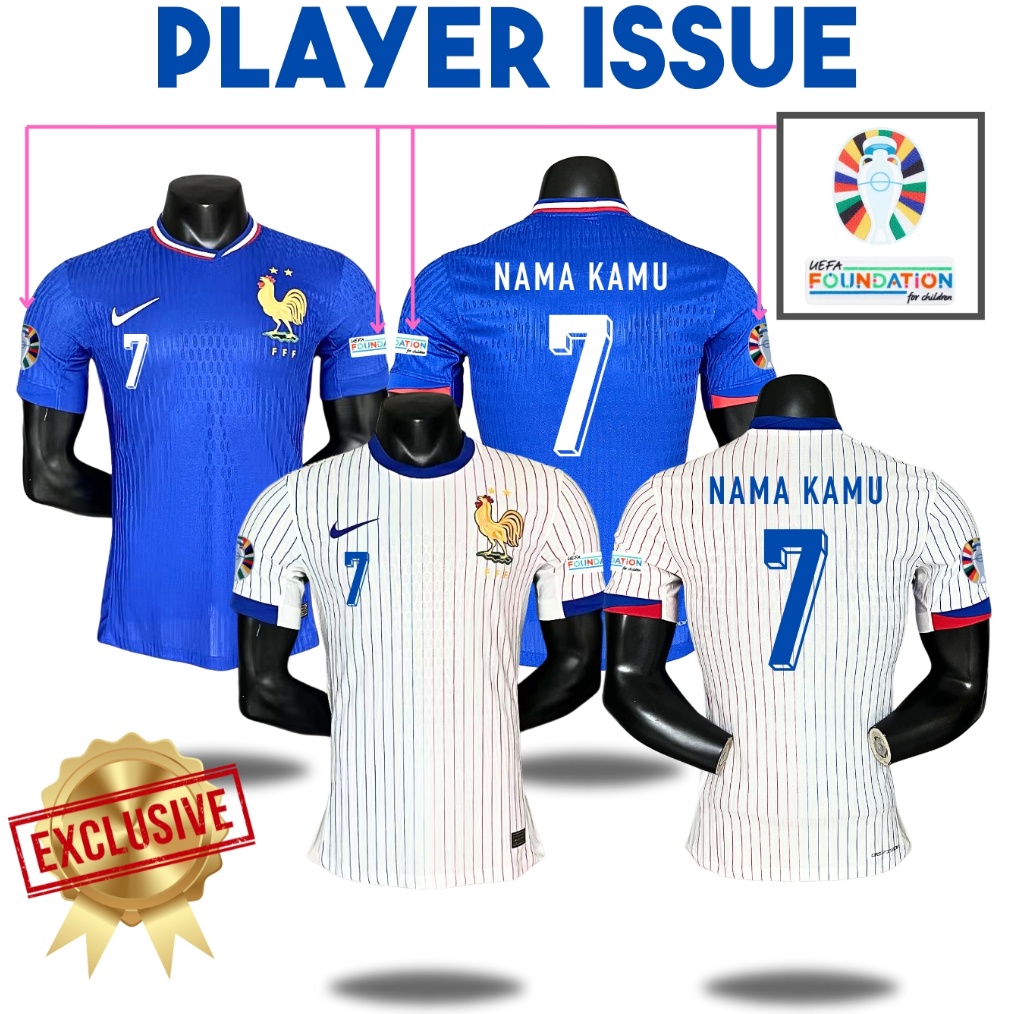 PLAYER ISSUE Jersey Prancis Euro 224 Away Baju Bola Timnas Negara France Perancis Francis Srjersey b