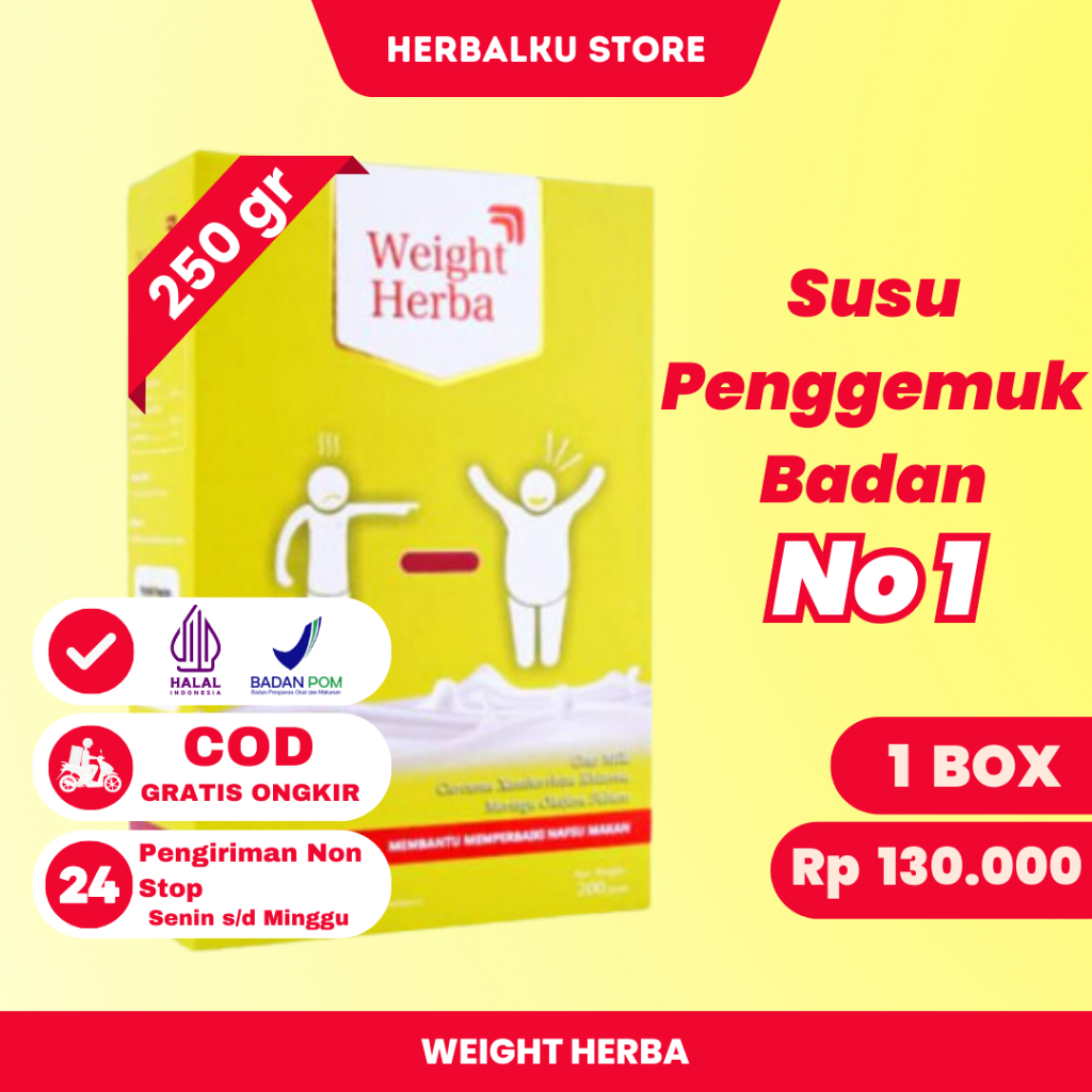 

WEIGHT HERBAL ORIGINAL- WEIGHT HERBA SUSU PENGGEMUK DAN PENAMBAH BERAT BADAN 100% ORI COD