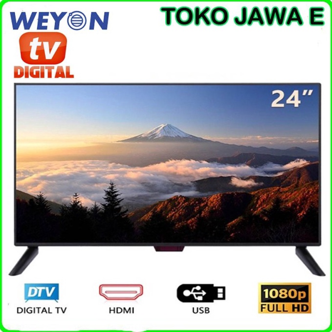 BIG SALE  LED TV WEYON 24 inch Gambar HD DIGITAL TV Tanpa STB Lagi sdh Canggih q OC7