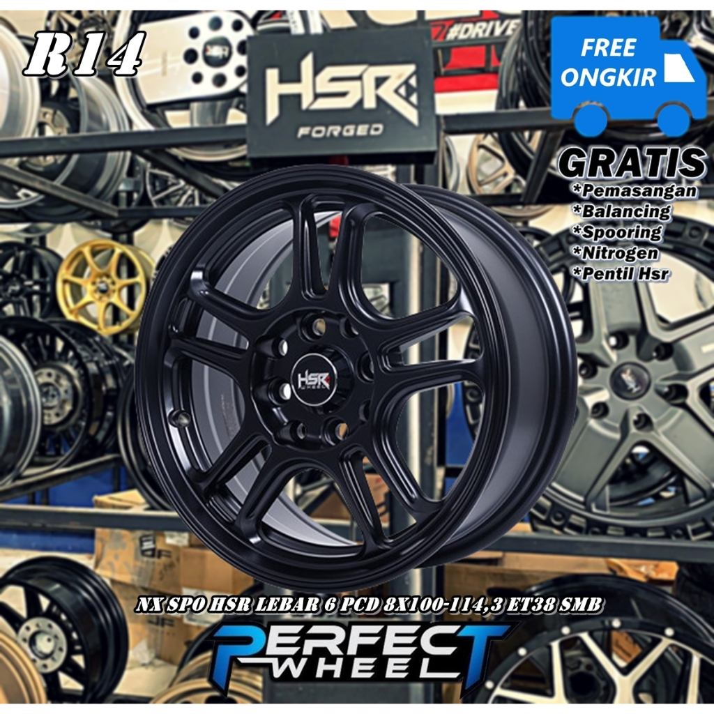 Velg Racing HSR Nx Spo R14 Dobel Pcd Velg Mobil Sigra Mirage Panther Futura