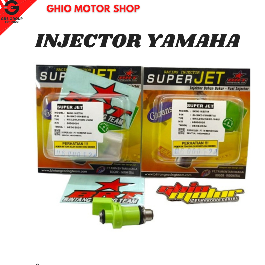 INJECTOR ORIGINAL BRT NMAX AEROX MIO J NVL NVA 8 10 Hole 150cc 180cc 200cc 250cc Ghio Motor