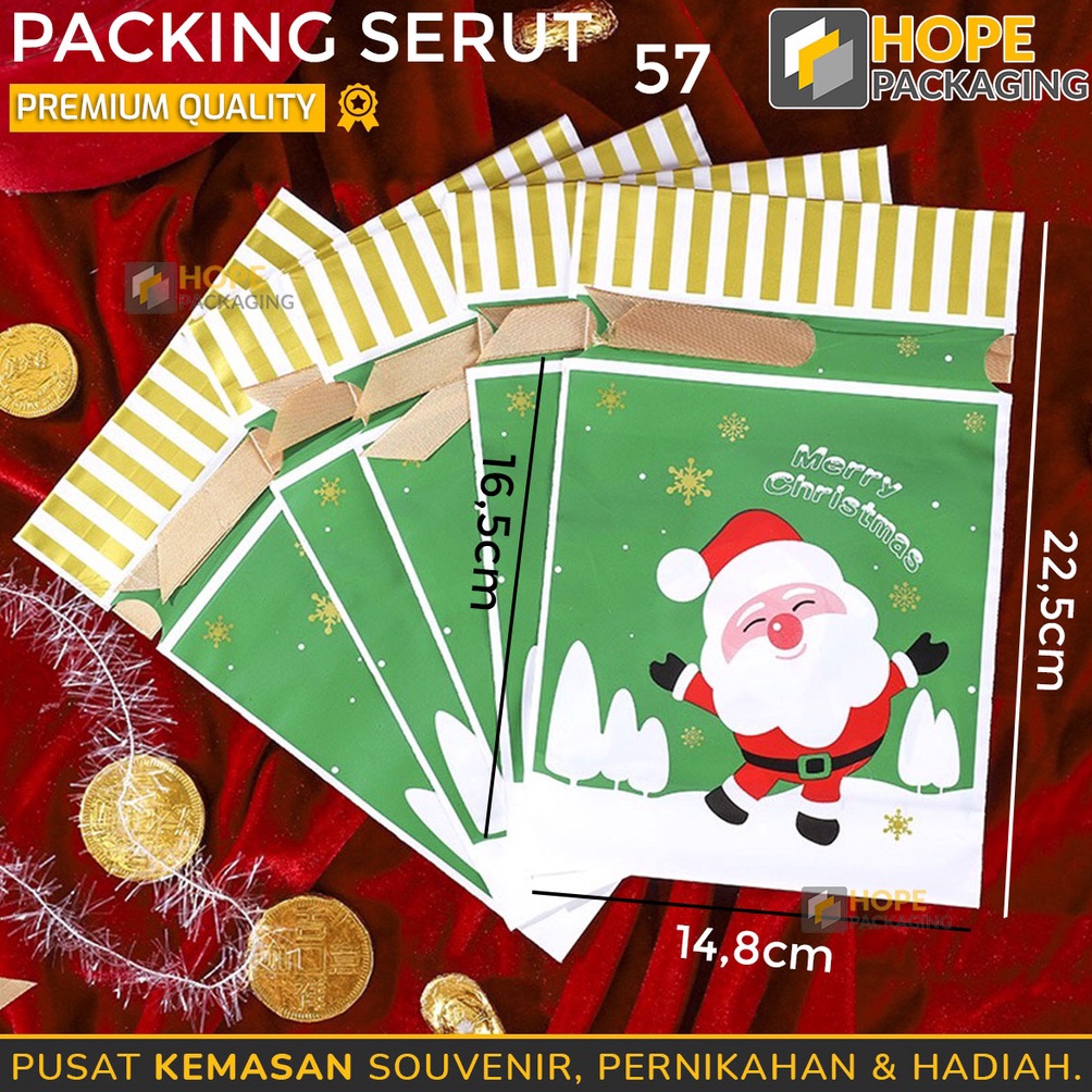 

EKSKLUSIF Harga 5 Pcs Kemasan Plastik Pita Serut Natal Kantong Plastik Merry Christmas Packing Pita Serut Natal Souvenir Cookies Pouch Serut Natal Plastik Bingkisan Permen