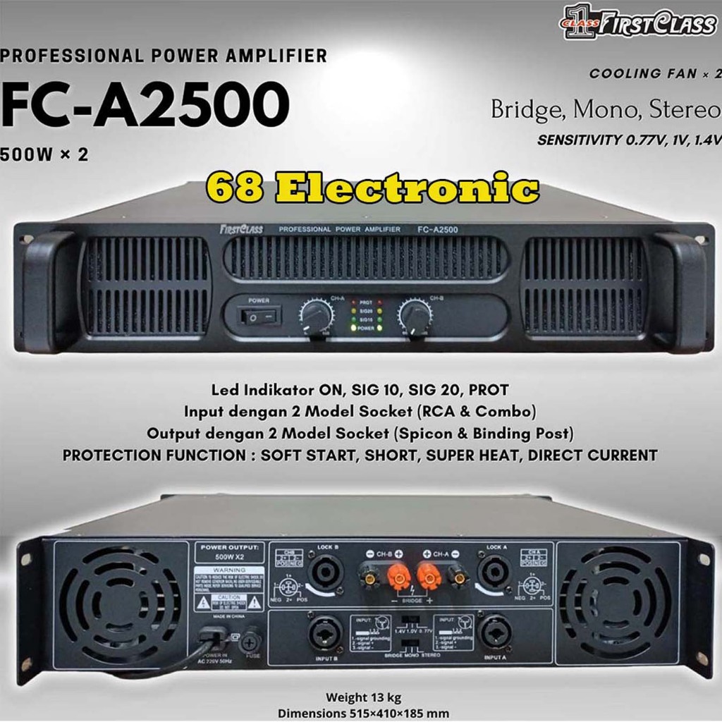 Firstclass Power Amplifier FC-A2500 FC A2500 FCA2500 fca2500 Original -Profesional Amplifier