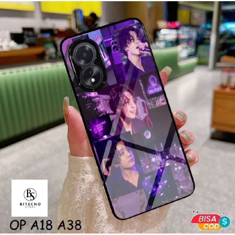 COD Case Oppo A18 A38 Terbaru Fashion Case Gambar BTS Kpop Purple 03 Motif Aesthetic Casing Hp