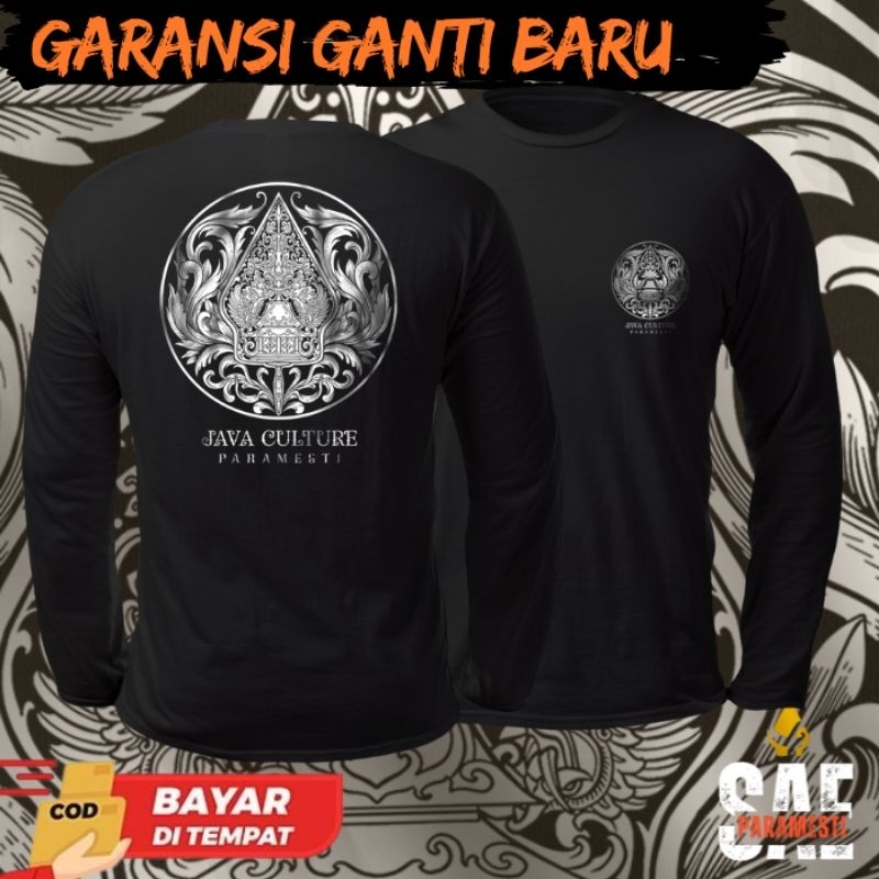 Paramesti Kaos Distro Wayang Jawa Pria  Java Culture Lengan Panjang Lengan Pendek Kaos Pria Wanita M