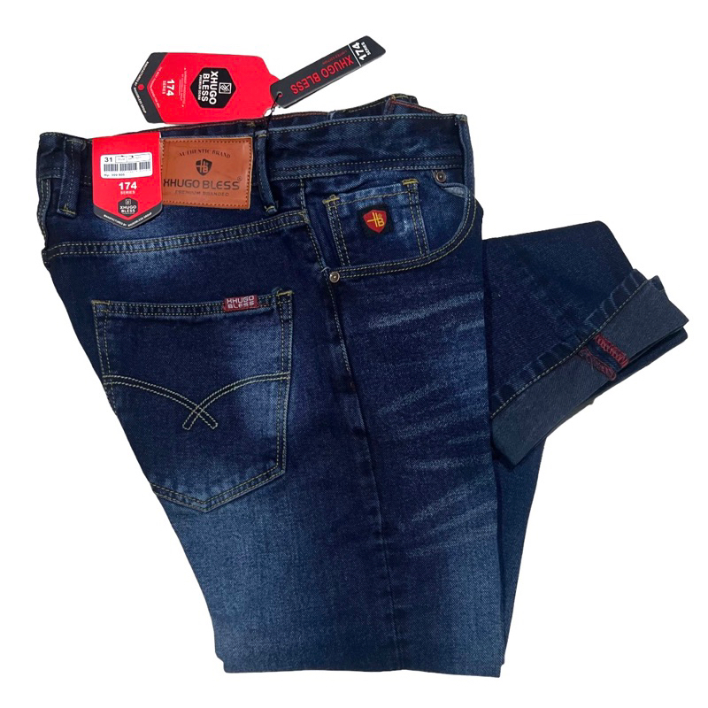 JEANS REGULER PRIA//JEANS PANJANG PRIA XHUGO BLESS//JEANS DISTRO//CELANA JEANS PANJANG PRIA TERKINI