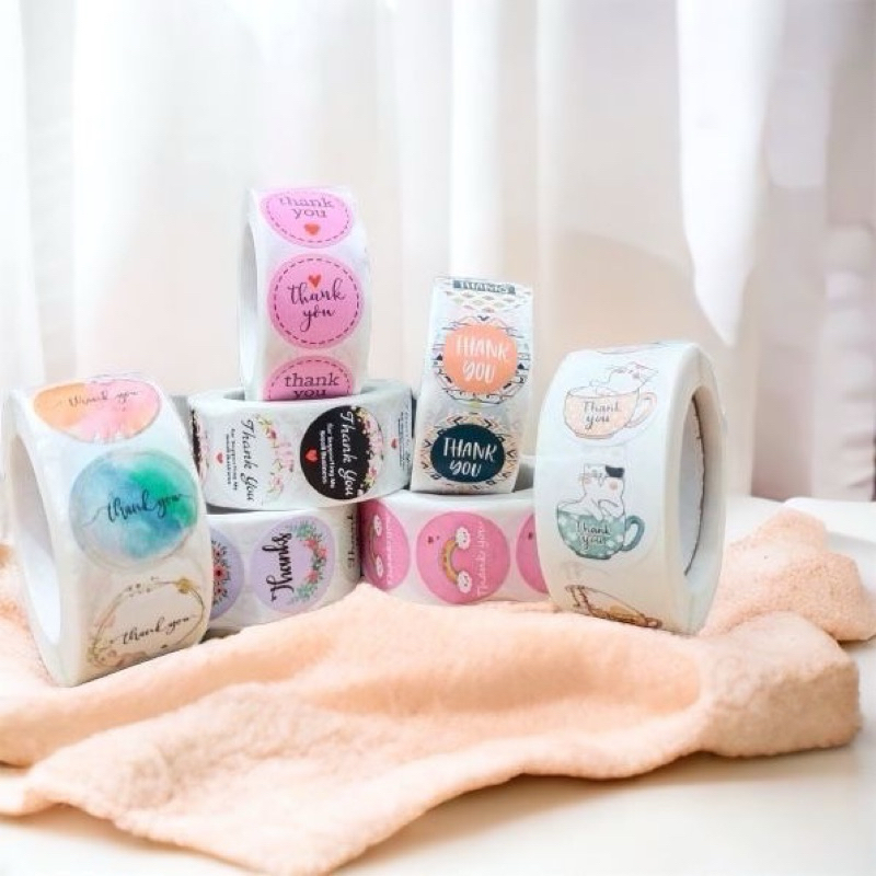 

[Ready] DStore Sticker Thank You Roll Isi 100 Pcs Self Adhesive Seal Label Roll Sticker Thank You 2.4Cm Stiker Ucapan Terimakasih Bulat Tempel Segel Order Packing Motif Bunga Love Serbaguna