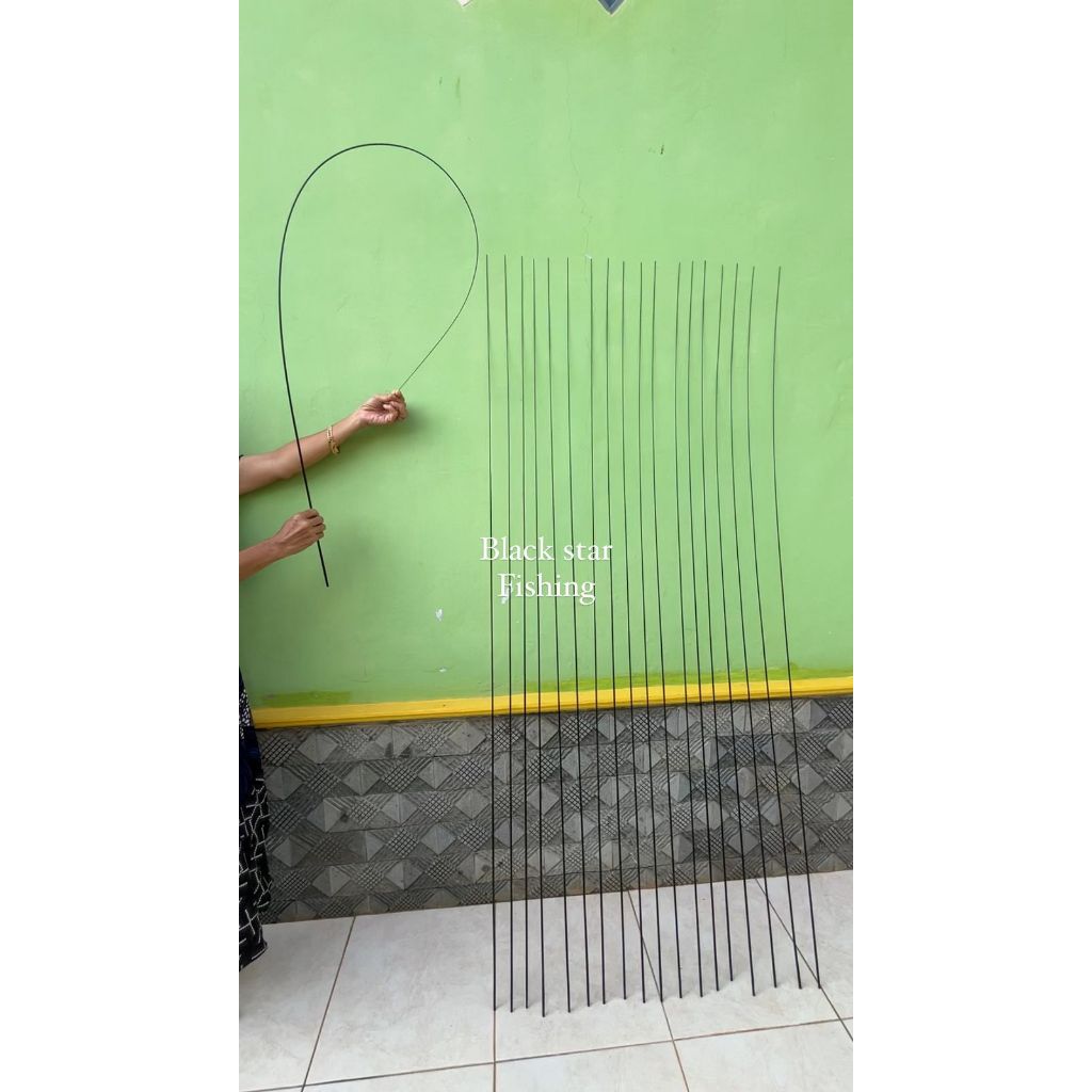 Bahan joran fiber lentur 150cm 170cm 200cm tanpa ring