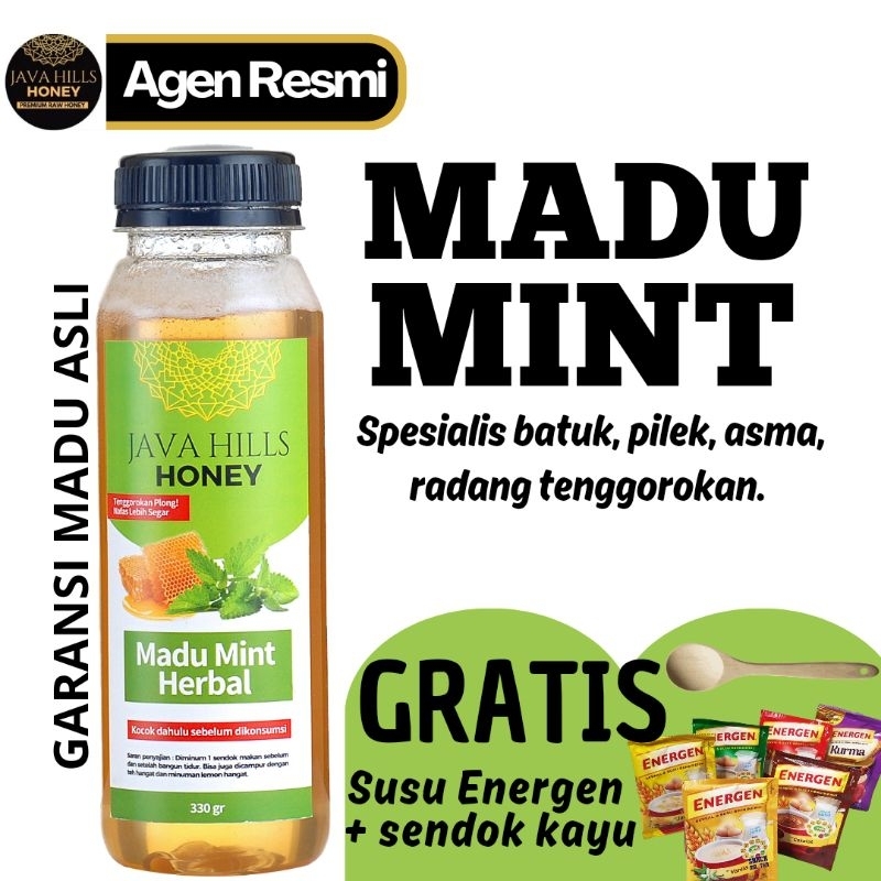 

JAVA HILLS HONEY MADU MINT, MEREDAKAN BATUK, PILEK, ASMA, MELEGAKAN TENGGOROKAN DAN SAKIT GIGI |JAVAHILLS