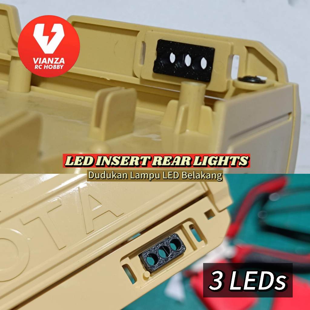 Dudukan Insert LED 3mm untuk Lampu Belakang RC MN82