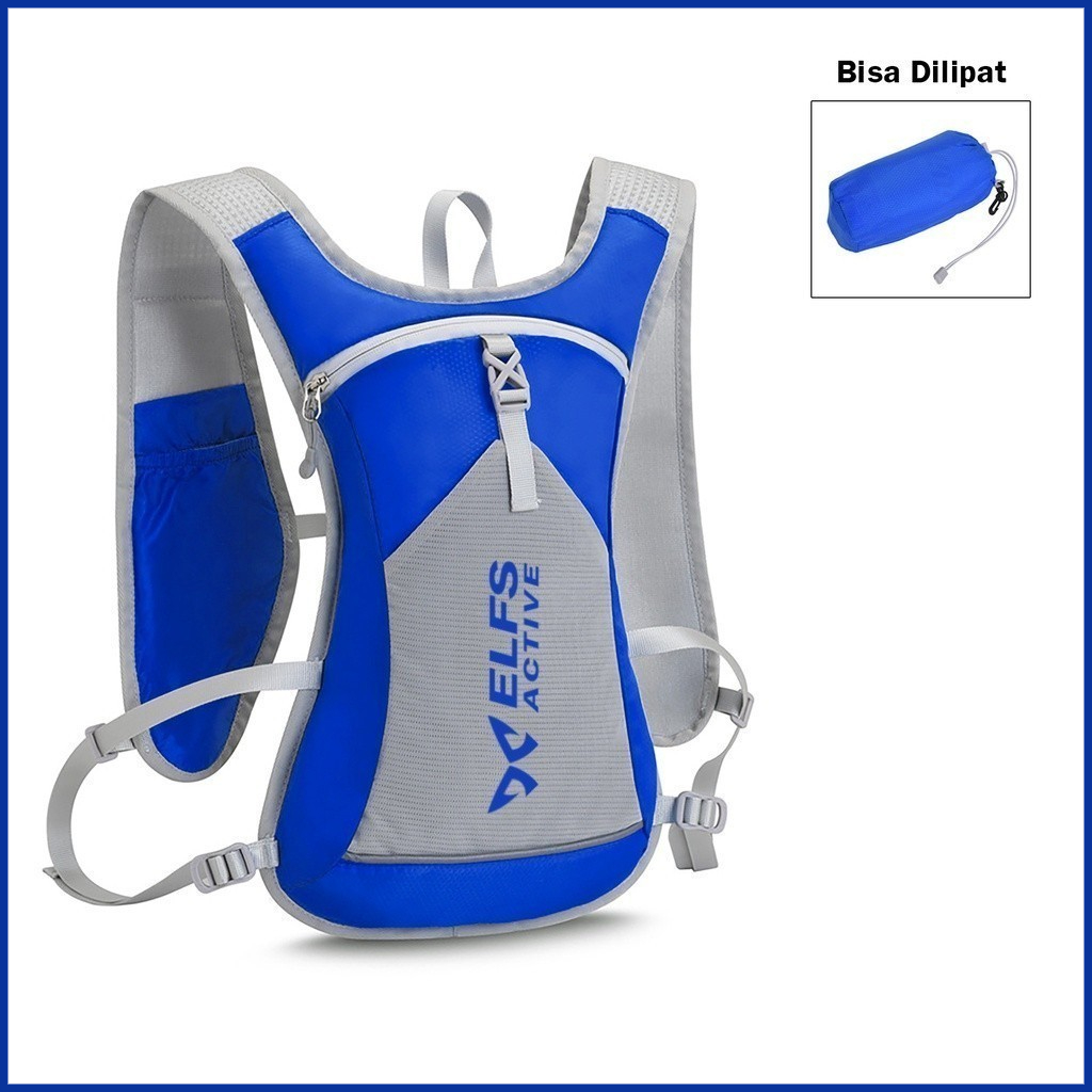 Tas Rompi Sepeda Hydropack Lipat ELFS ACTIVE 3 Liter Tahan Air Ransel Aerodinamis Trail Marathon Run