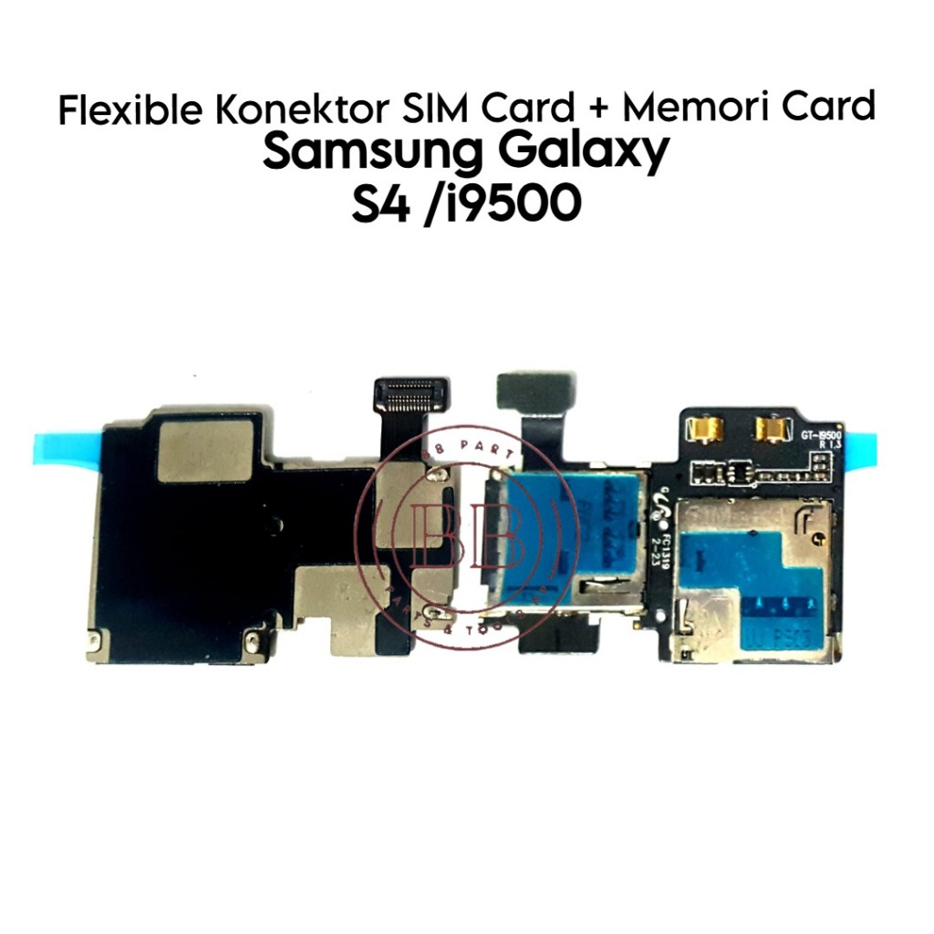 Flexible Konektor SIM Card + Memori Card Samsung Galaxy S4 / i9500 / GT-I9500 / SGH-I337M / SGH-M919