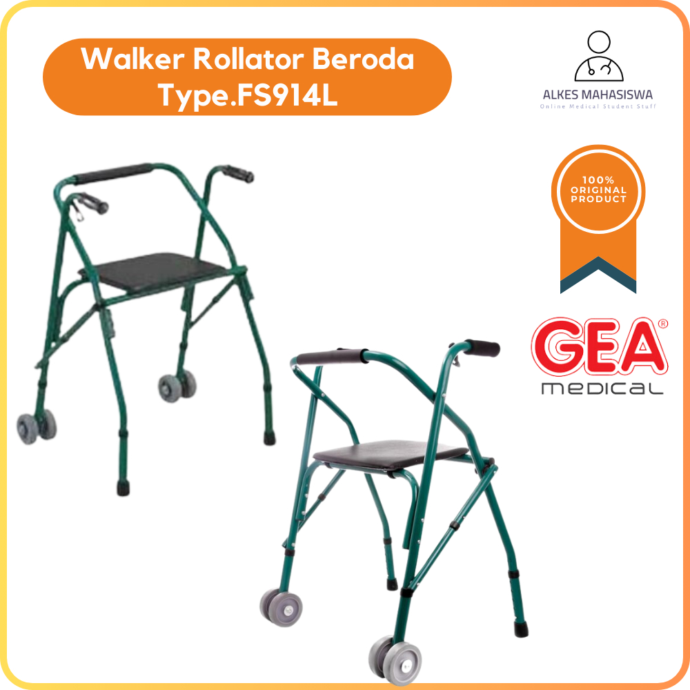 Walker Rollator Beroda FS914L/Alat Bantu Jalan Walker Beroda Gea Medical
