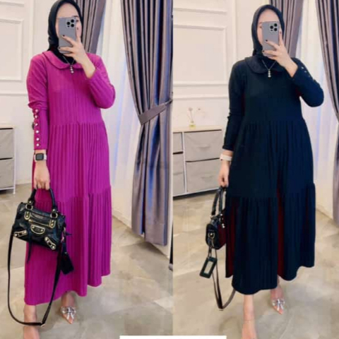 GAMIS MUSLIM WANITA KAOS KNIT LUCIA IMPORT INARA