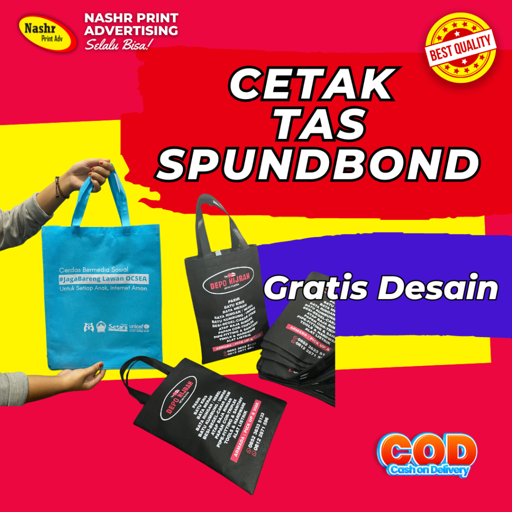 TAS SPUNDBOND CUSTOM TAS LIPAT TAS SOUVENIR TAS HAMPERS