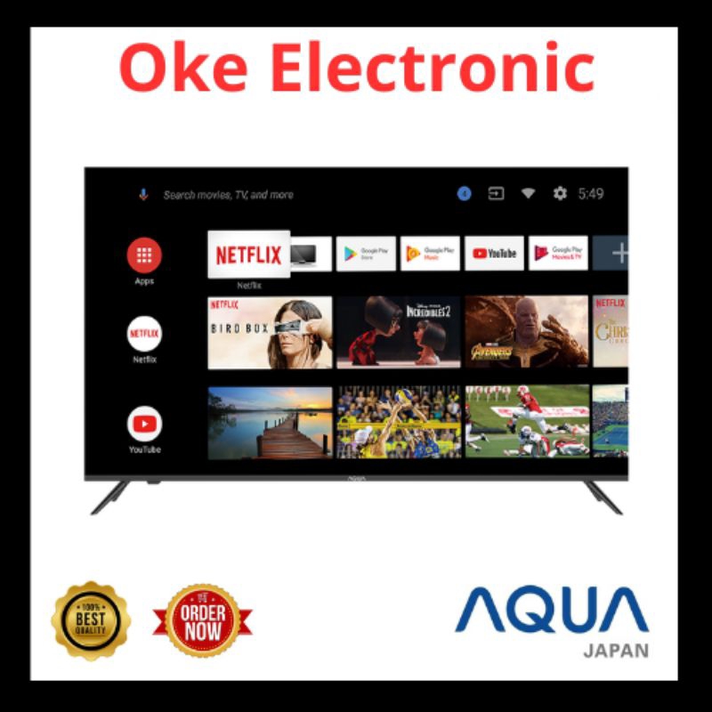 LED TV AQUA 43" - 50" UHD 4K Android Bezelless
