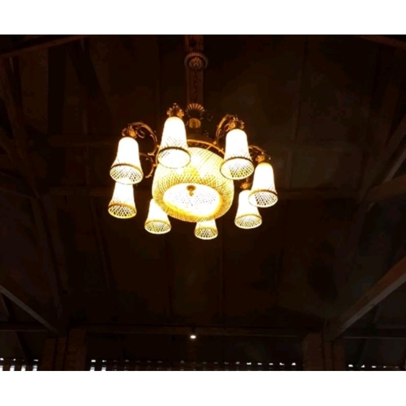 Paket Kap Lampu Lonceng | Kap Lampu Bambu | Kap Lampu Gantung | Kap Lampu Hias | Kerajinan Bambu