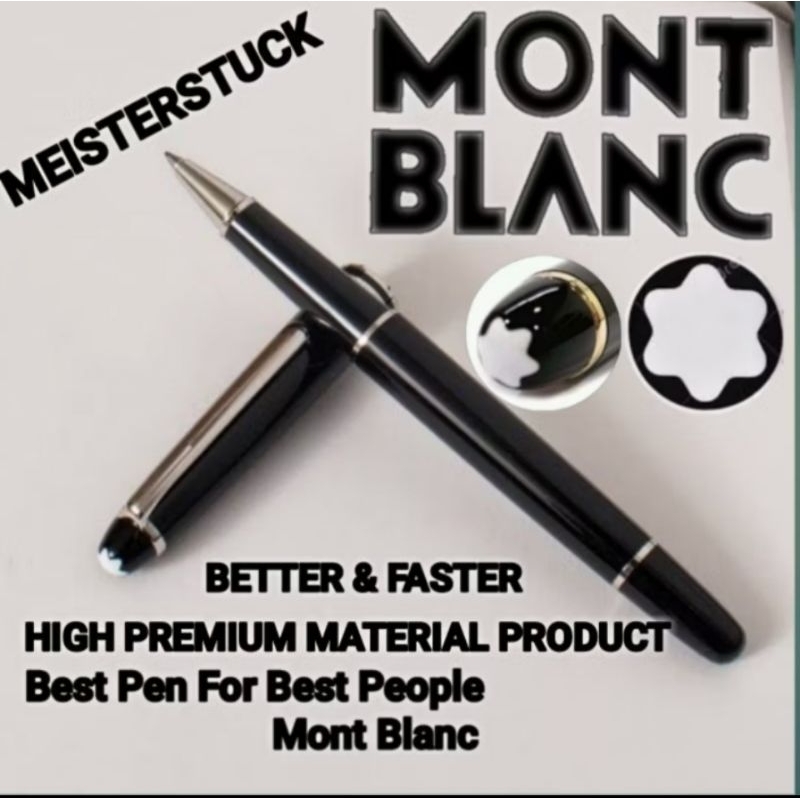 

Pulpen Mont Blanc Meisterstuck Sign Pen Roller Black + Free Custom Nama & Box Exclusive