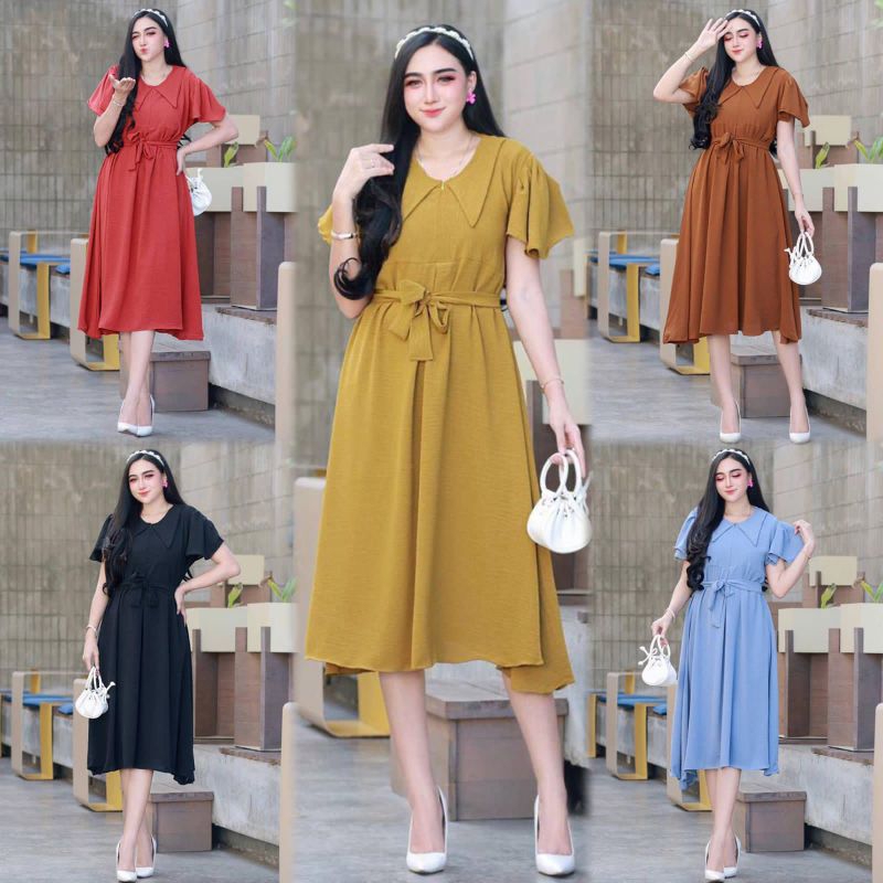 Daster Crinkel Polos Remaja Kekinian