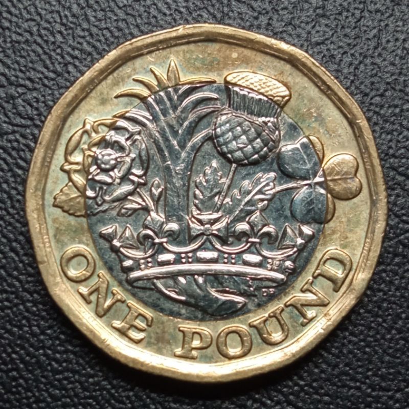 Koin Inggris 1 Pound Bimetal (tahun acak)