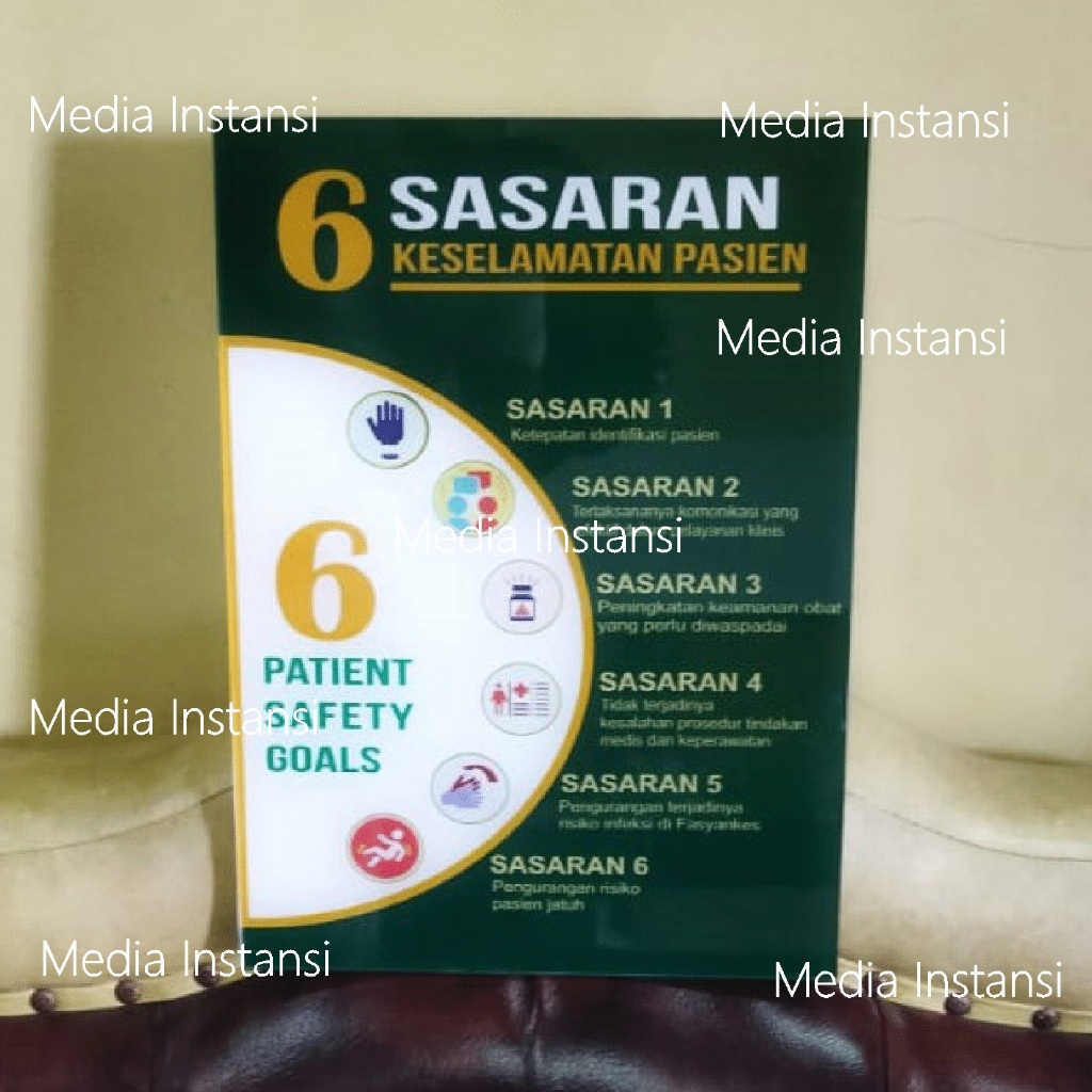 Poster Akrilik 6 SASARAN Keselamatan Pasien | Poster Akrilik UGD | Poster Akrilik 6 SASARAN Keselama