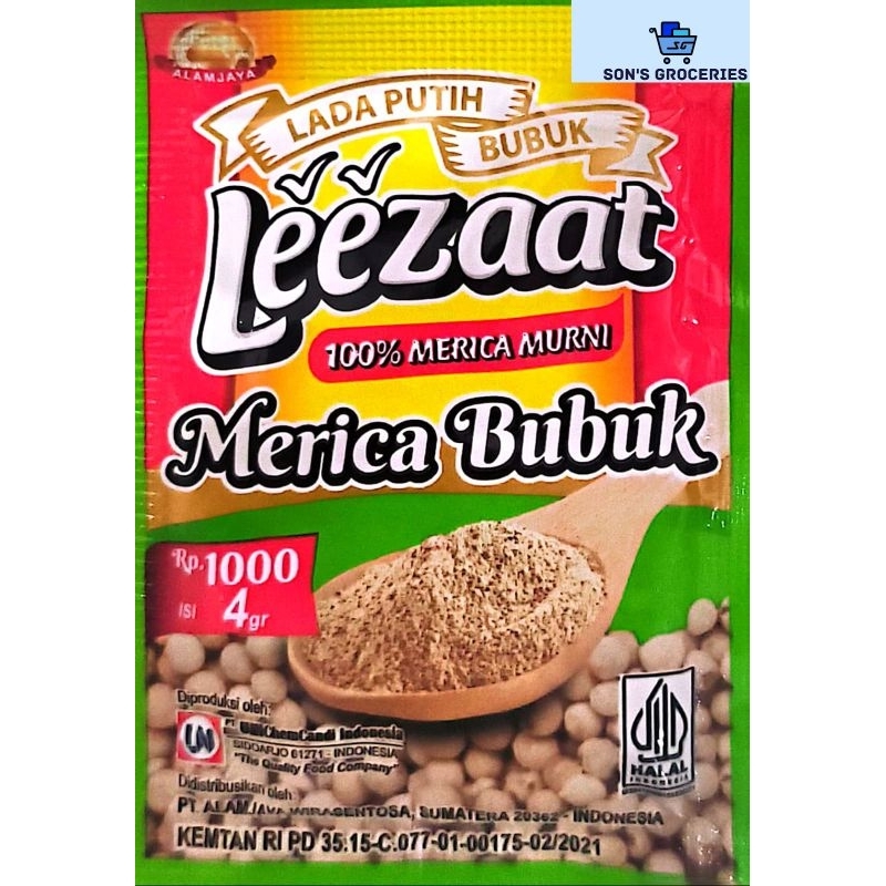 

Lada Putih Bubuk Leezat Merica Bubuk 4 gr