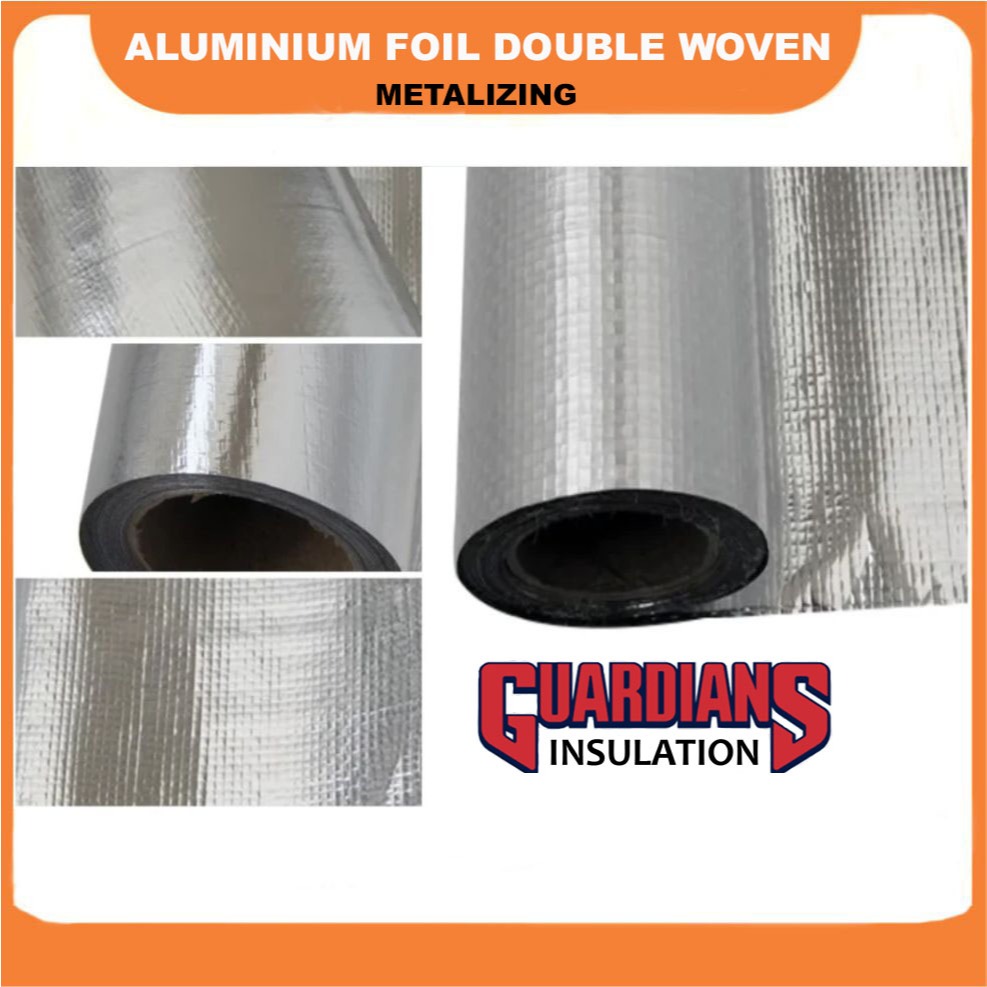 Lebar 1,2 m Peredam Panas Insulasi Atap Aluminium Foil Woven Wooven Single Side metalize metalizing 