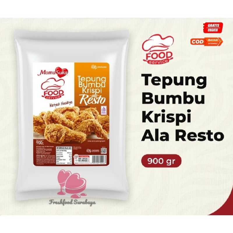 

Mamasuka Tepung bumbu Crispy Ala Resto kemasan 900gram HALAL