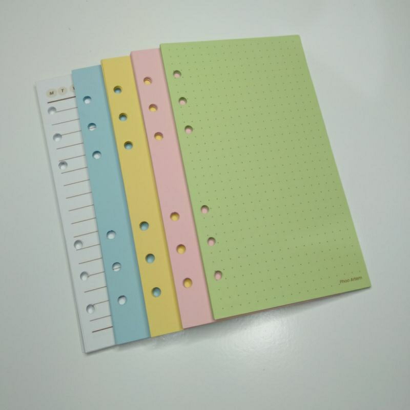 

Refill Binder Loose Leaf A6 6 Holes Warna by Phoo Artem | Dott, Grid, Line, Blank