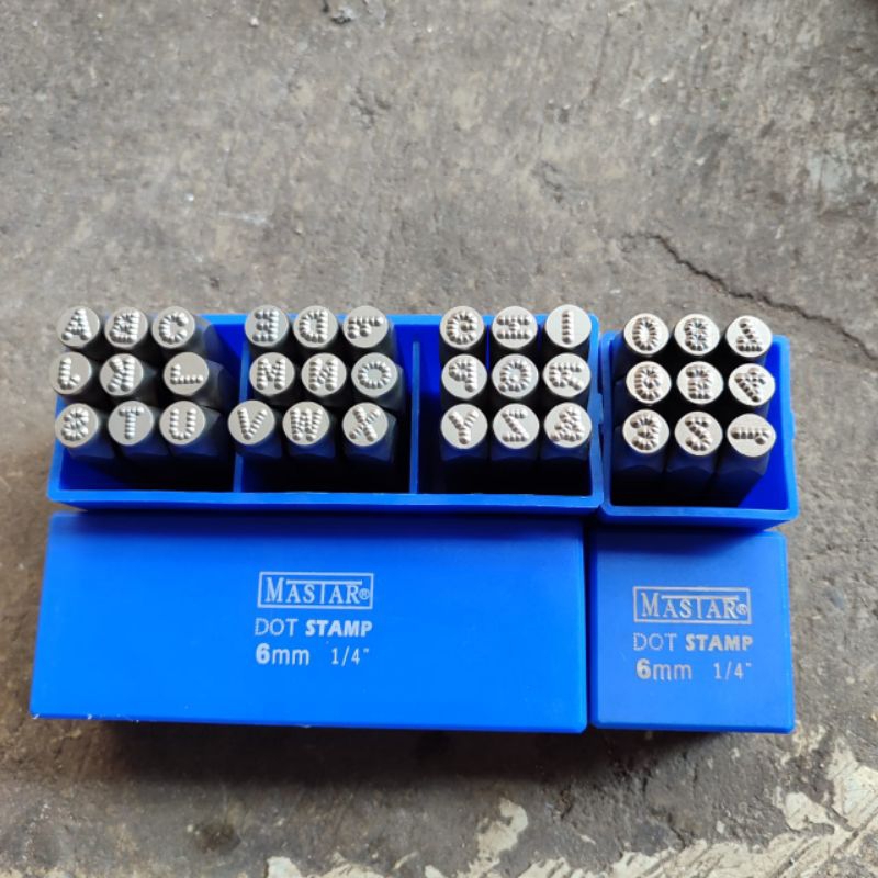 

huruf dan angka ketok set mastar Dot stamp 6mm 1/4" stamp punch bintik