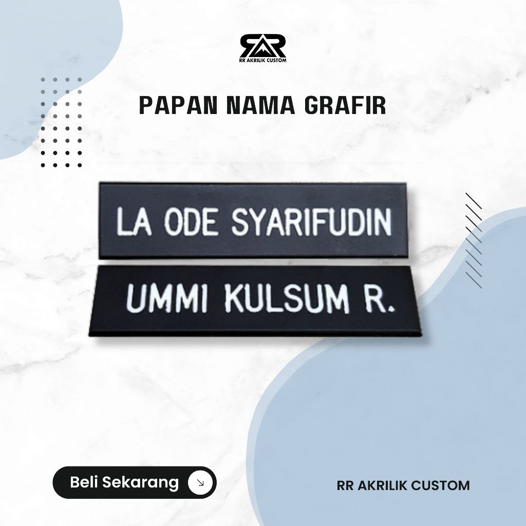 

Papan nama grafir / Papan nama PDH / Nama Dada / Nametag