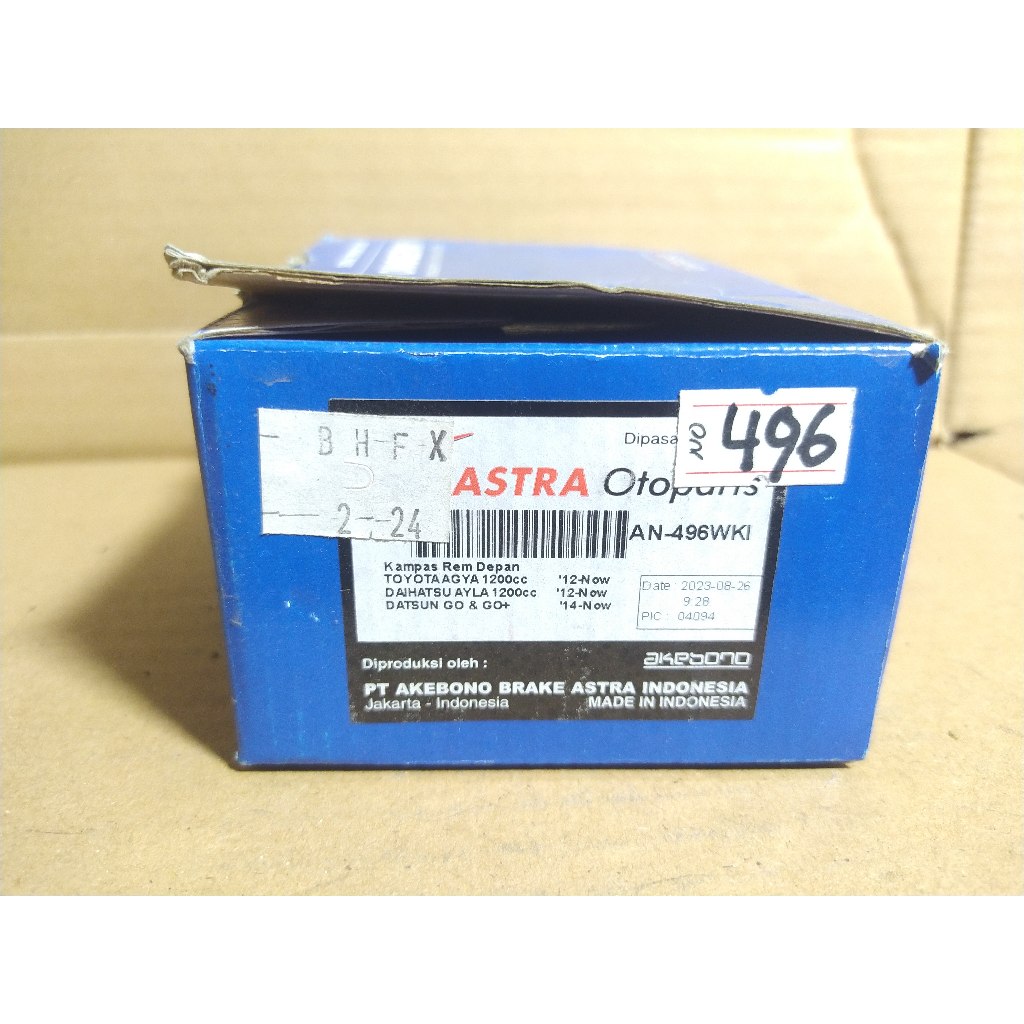 Akebono AN-496WKI Kampas Rem Depan Agya/Ayla 1.0, New Agya/Ayla 1.2