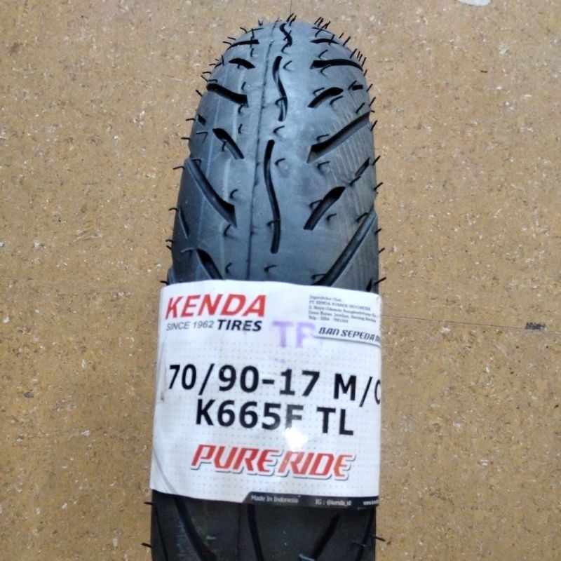 KENDA K665F 70/90-17 Ban Motor Tubeless Supra Revo Karisma X Fit Vega Jupiter Smash Shogun 125 Depan