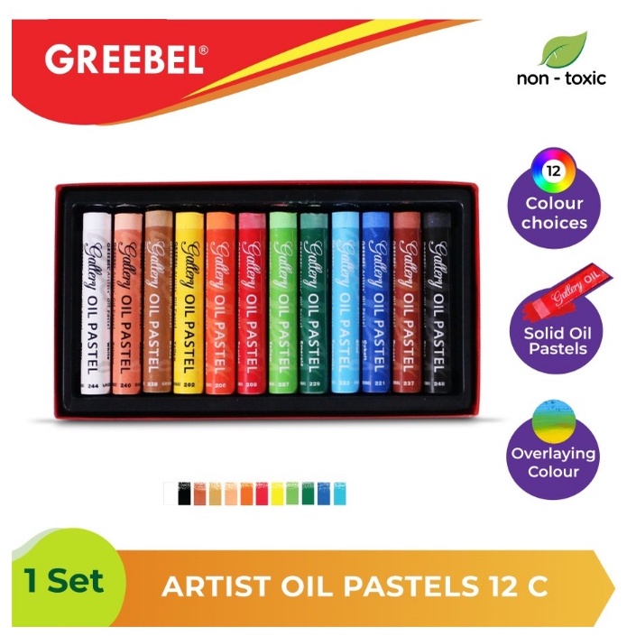 

KHUSUS Crayon oil pastel 12 warna Greebel artist