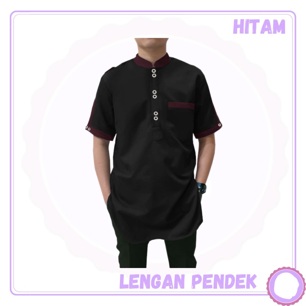 Baju Koko Yamani Karisma Matt Toyobo Premium Quality Lembut Adem Viral Pria Pendek Hitam Polos 2026