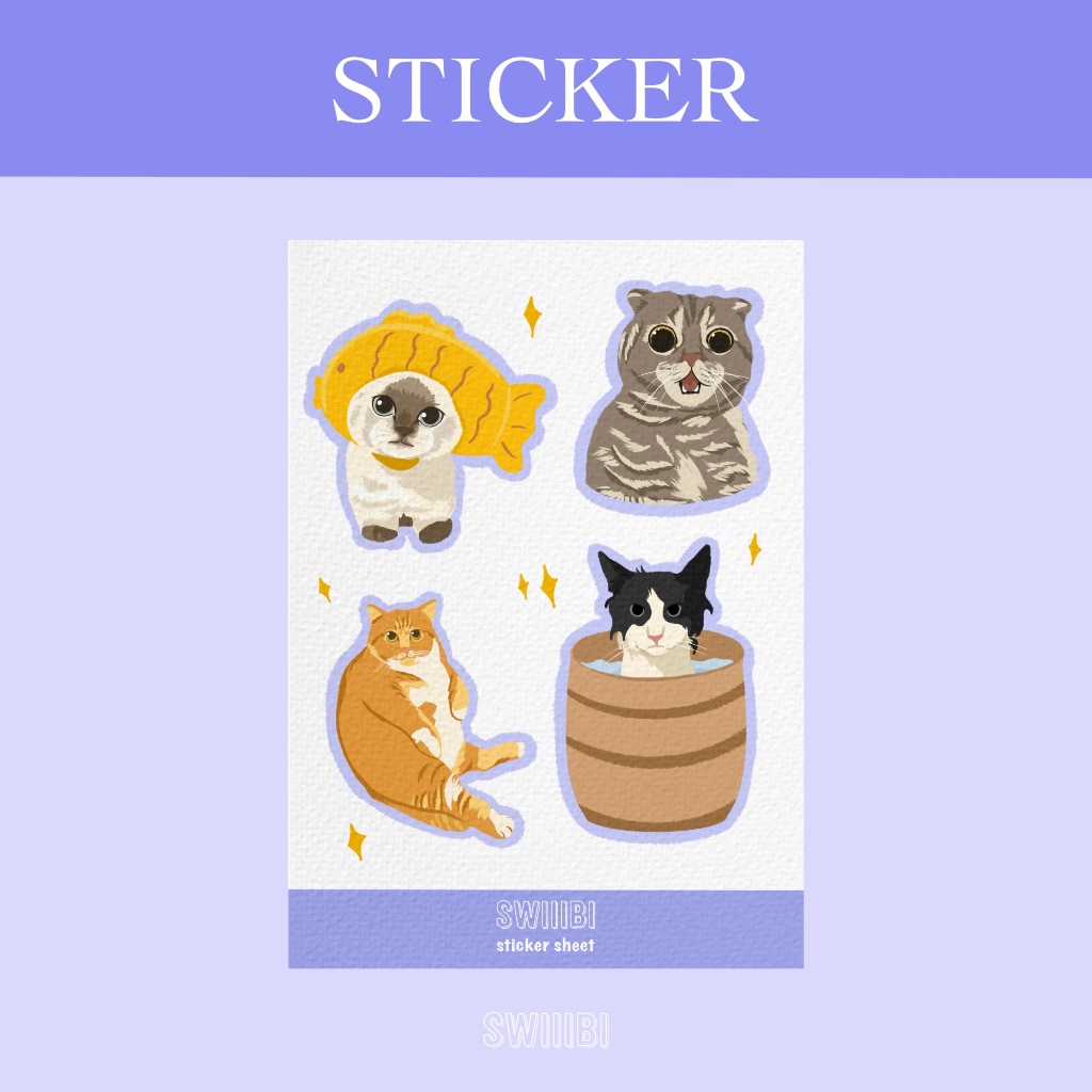 

Swiiibi Sticker Sheet - Mad Cats ver. 2 (isi 4 gambar kucing)
