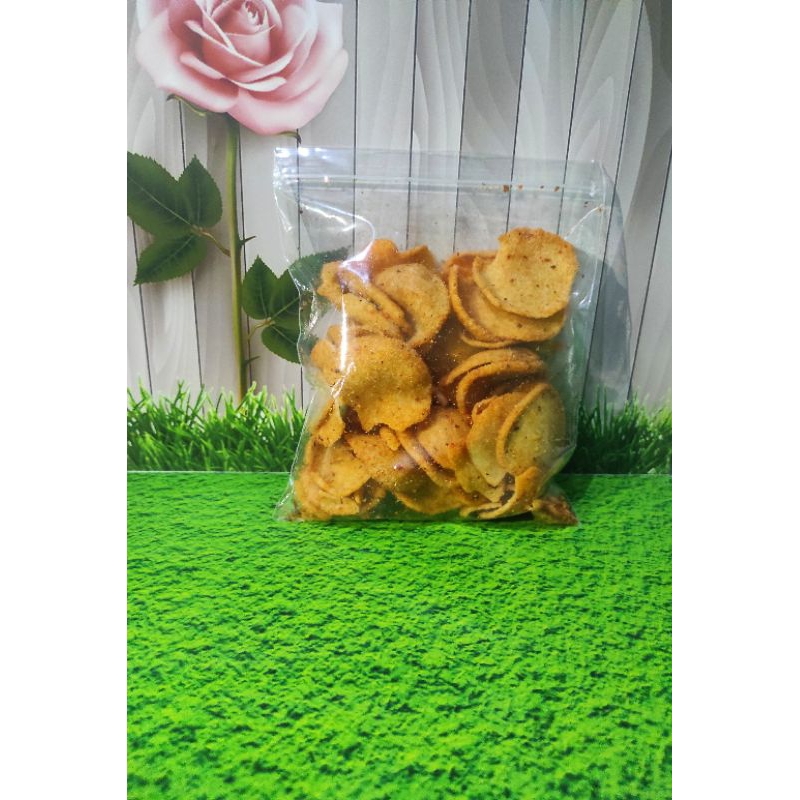 

Kripik Basreng pedas daun jeruk gurih renyah / Cemilan kekinian