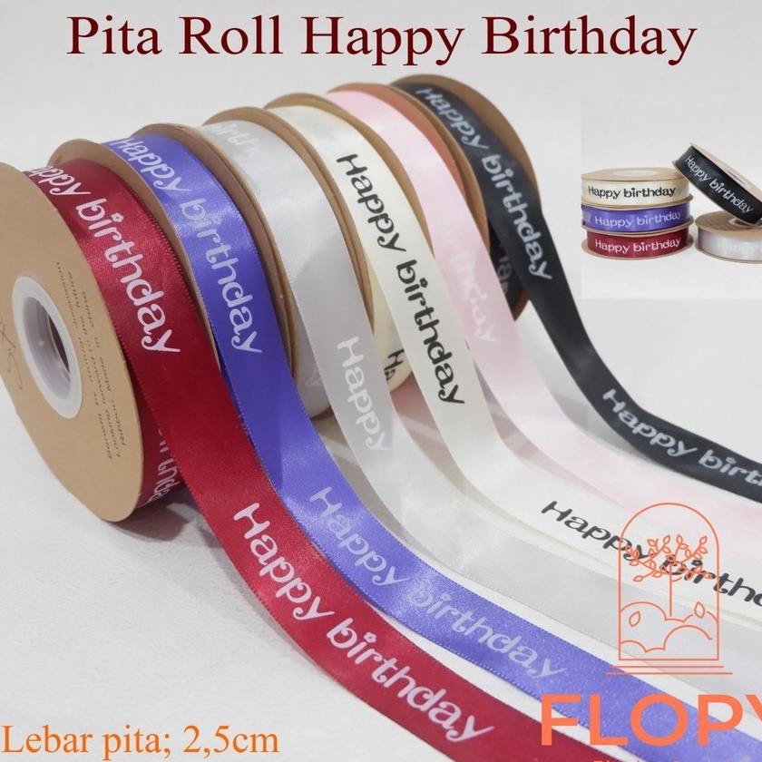 

Murah Pita HBD 25 cm Pita Satin Motif Happy Birthday