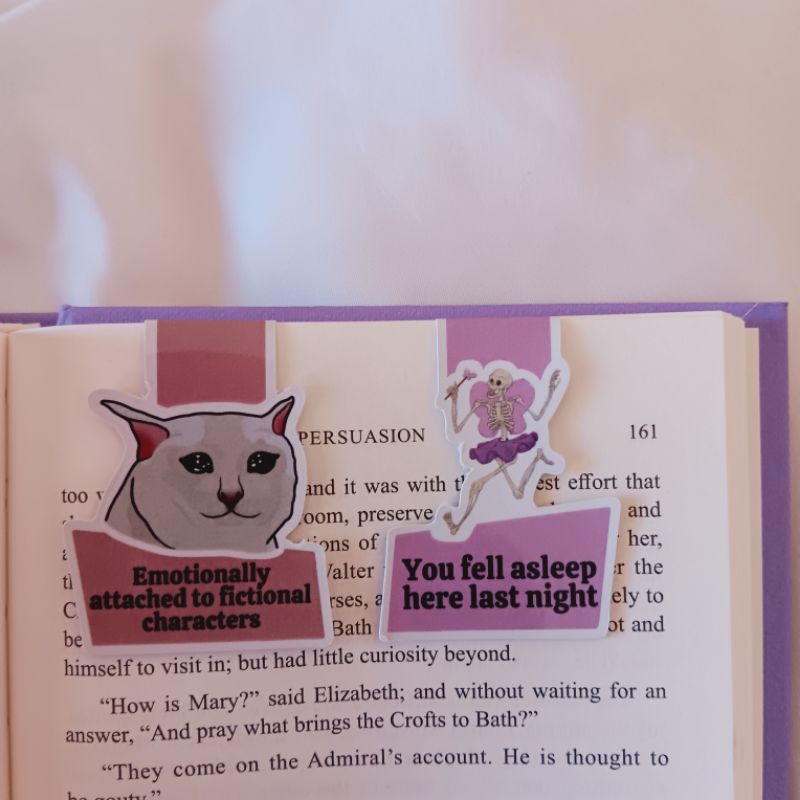 

magnetic boomark / pembatas buku magnet sad cat