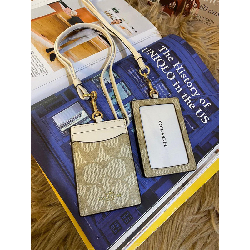 id coach lanyard brown black mahogany khaki white