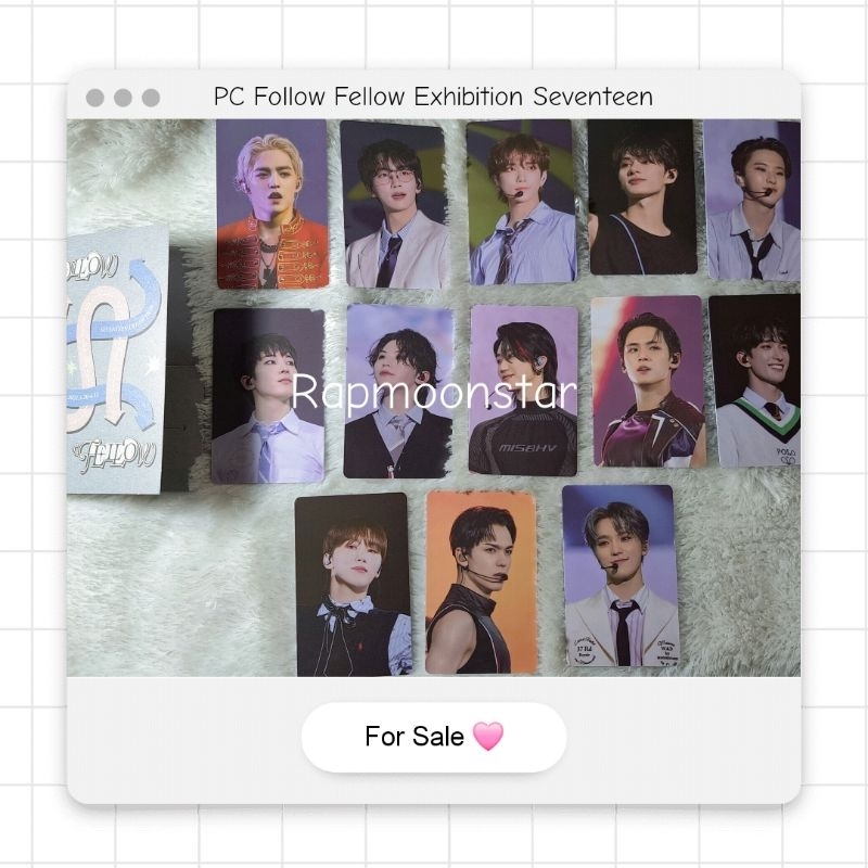 [Baca Deskripsi] Ready Photocard Follow Fellow Exhibtion Seventeen Official (Scoups, Jeonghan, Joshu