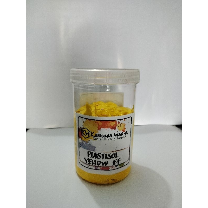 

Tinta sablon PLASTISOL KUNING Yellow EF kemasan 1KG
