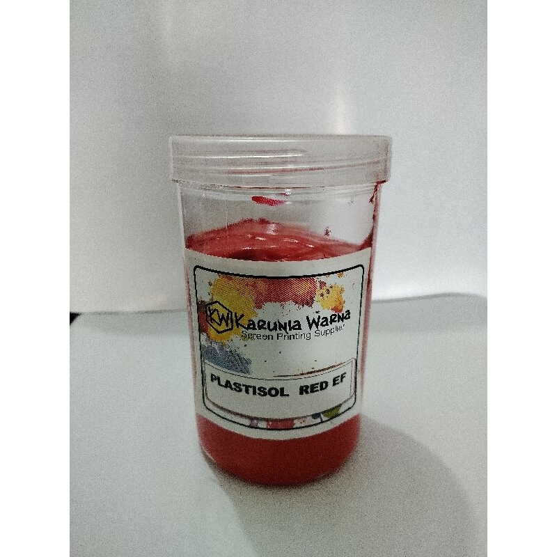 

Tinta sablon PLASTISOL MERAH Red EF kemasan 1KG