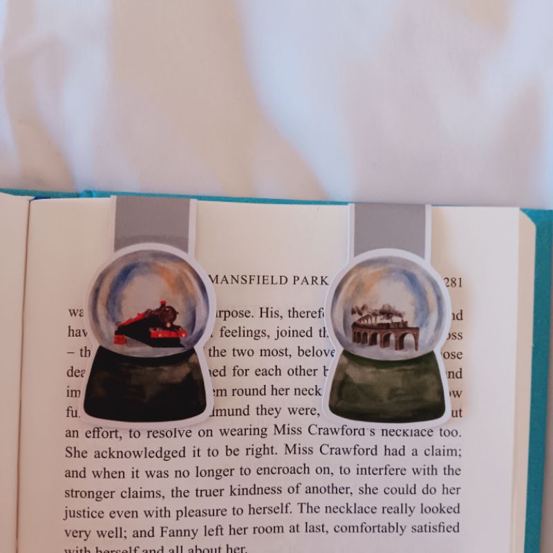 

pembatas buku magnet / magnetic bookmark harry potter globe train