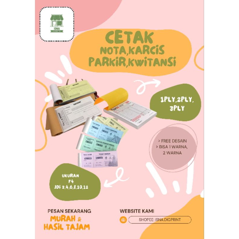 

cetak Nota/Karcis parkir/kwitansi