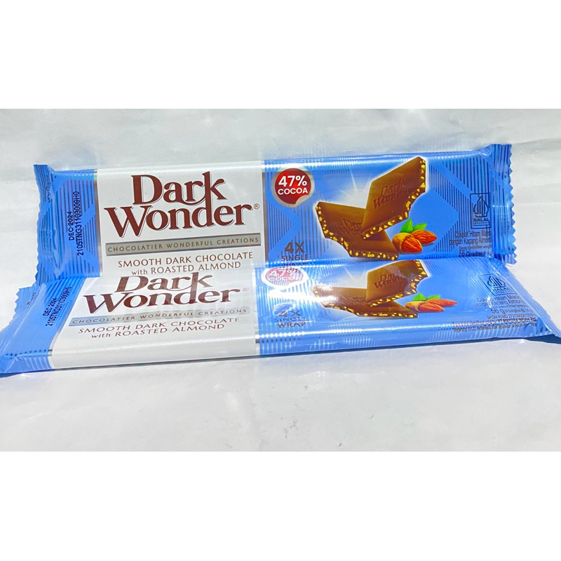 

Dark Wonder Dark Chocolate Almond 56Gram Local Import Halal